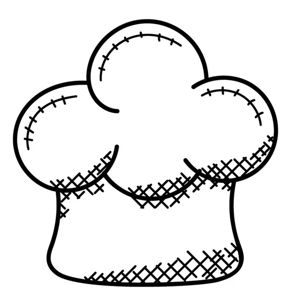 Chef Şapka Doodle Icon Bir Çizilmiş Kroki — Stok Vektör