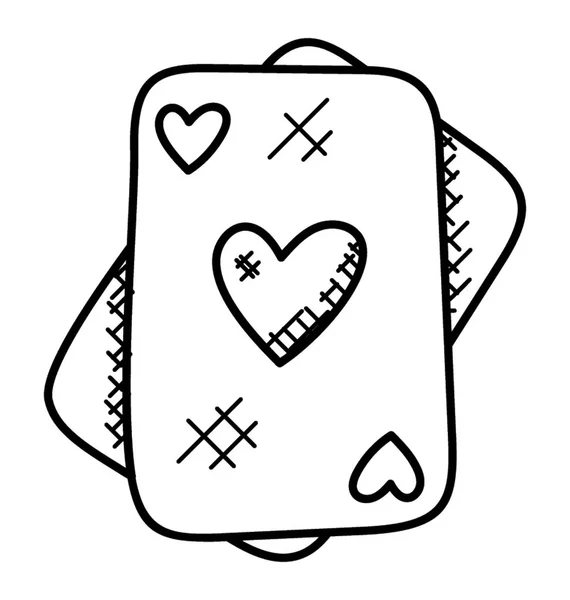 Par Tarjetas Con Iconos Del Corazón Doodle Vector — Vector de stock