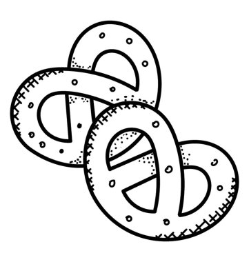 Tuzlu kraker geleneksel Alman bira yılanlar, doodle simgesi