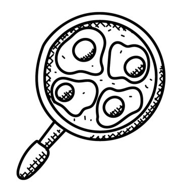 Doodle Icon tavada kızarmış yumurta