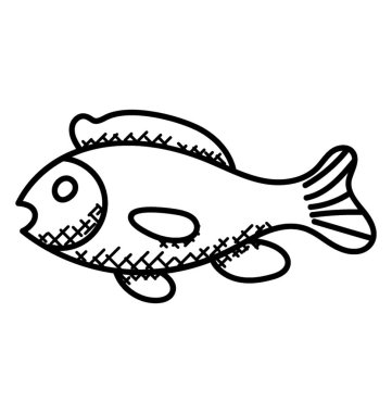 Deniz ürünleri, Balık el çizilmiş doodle simgesi