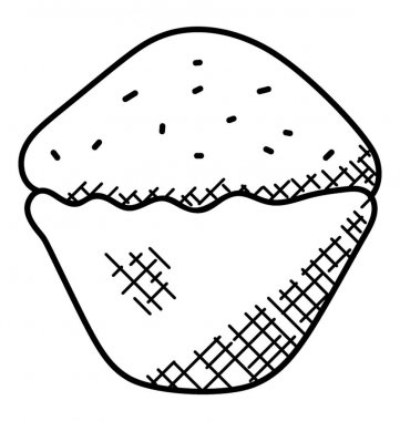 Cupcake doodle Icon el çizilmiş kroki
