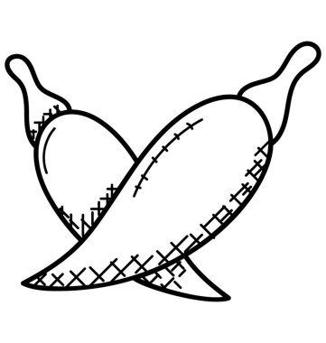 Yeşil biber, sebze el çekilmiş simgesi 