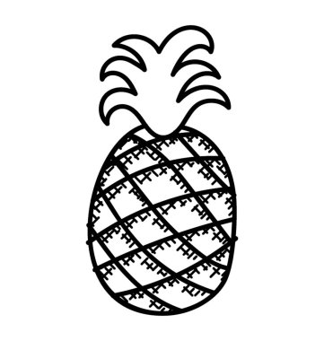 Ananas, organik meyve doodle simgesi