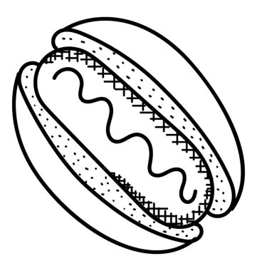 Sosis ızgara hardal doodle simgesiyle