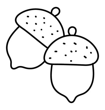 Fındık ve yabani meyve. Yabani meyve sonbahar doodle simgesi