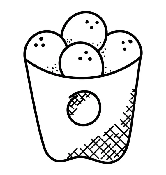 Bir Kutu Şekerleme Veya Tatlılar Doodle Icon Dolu — Stok Vektör