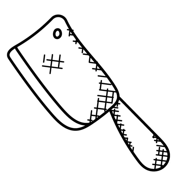 Μπαλτάδες Μαχαίρι Κρεοπωλείου Doodle Εικονίδιο — Διανυσματικό Αρχείο