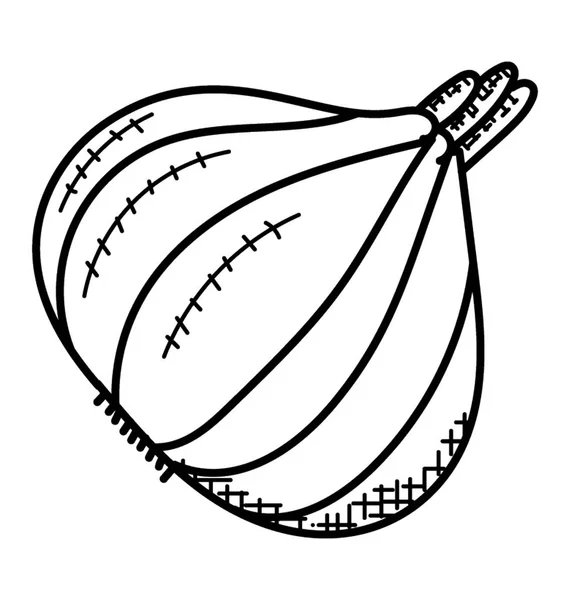 Nourriture Générique Icône Doodle Ail — Image vectorielle