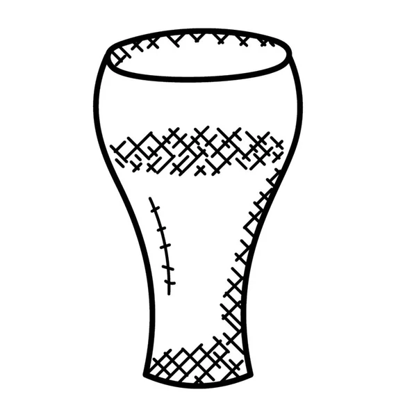 Belo Copo Forma Bebida Fria Ícone Doodle — Vetor de Stock