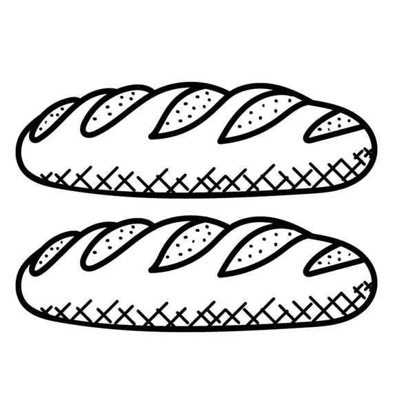 Submarine Breads Cookie Swap Doodle Icon — Stok Vektör