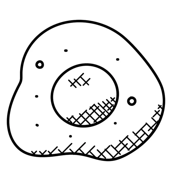 Icône Doodle Oeuf Frit Dessinée Main — Image vectorielle