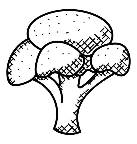 Doodle Design Icon Healthy Food Broccoli — Stock Vector
