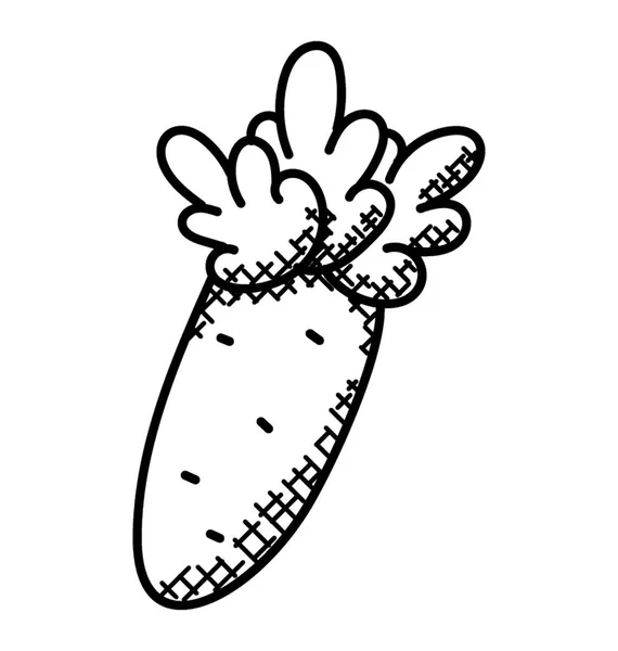 Organic Food Radish Hand Drawn Doodle Icon — Stock Vector