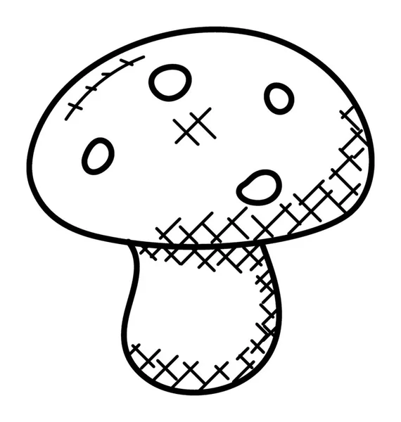 Cartoon Sketch Mushroom Doodle Icon — Stock Vector