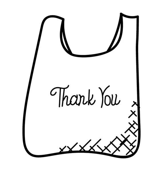 Χέρι Συρμένο Εικονίδιο Του Doodle Τσάντα Για Ψώνια Σας Ευχαριστώ — Διανυσματικό Αρχείο