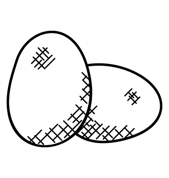 Patates Çizilmiş Doodle Simgesini Çift — Stok Vektör