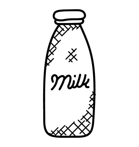 Иконка Стеклянной Бутылкой Молока — стоковый вектор