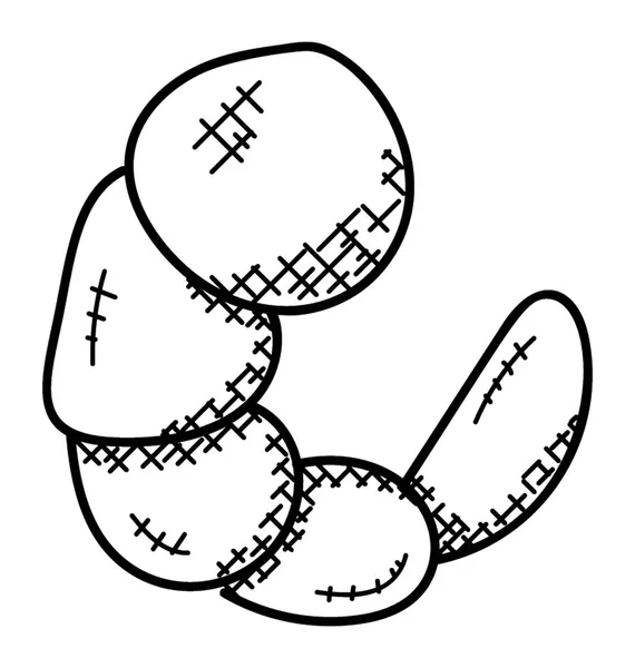 Kreveta Rukou Nakreslené Doodle Ikonu Nebo Krevety — Stockový vektor