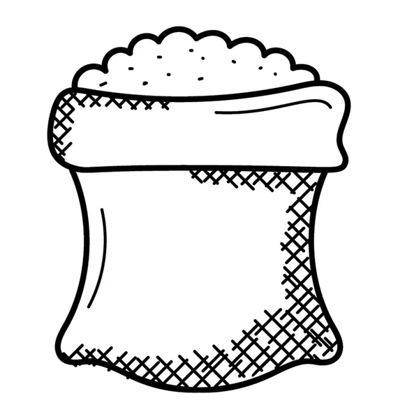 Hand Drawn Sketch Food Sack Doodle Icon — Stock Vector