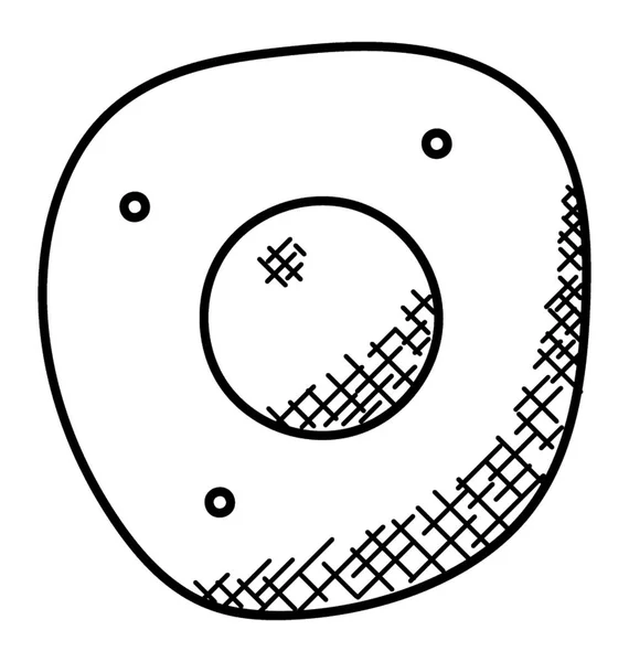 Icône Doodle Oeuf Frit Dessinée Main — Image vectorielle