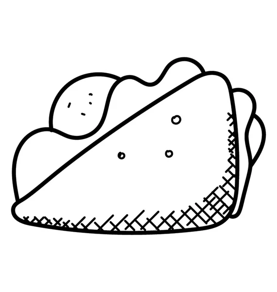 Délicieux Sandwich Appétissant Icône Doodle — Image vectorielle