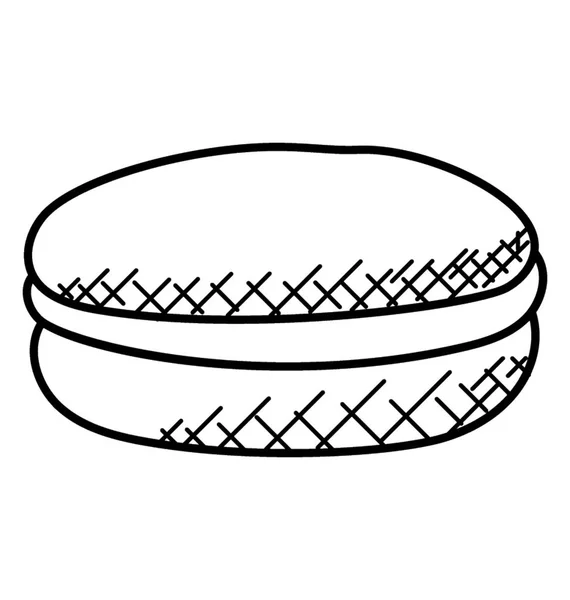 Tasty French Macaroon Cookie Doodle Icon — Stock Vector