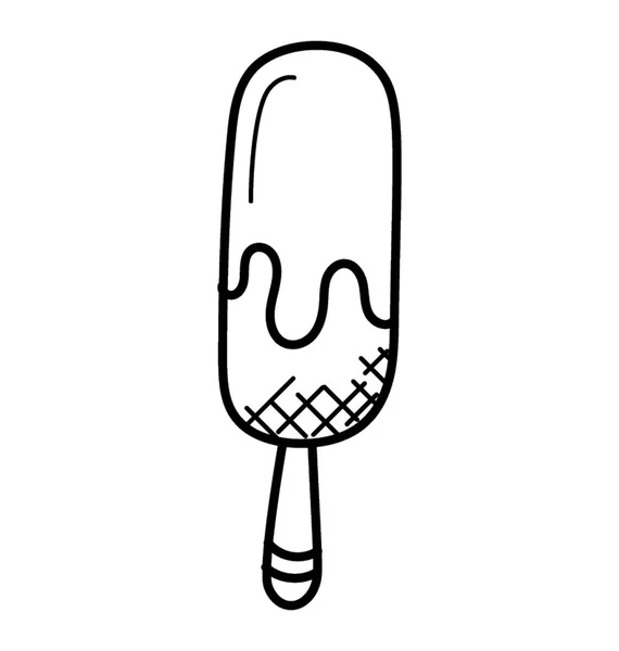 Handgezeichnete Ikone Von Eis Lolly Oder Eis — Stockvektor