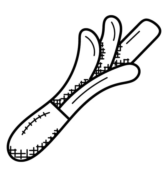 Poireaux Frais Icône Doodle Oignon Vert — Image vectorielle
