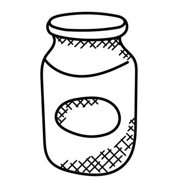 Cam kavanoz konserve ve koruma, doodle simgesi