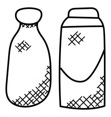 Soğuk bir içecek veya su şişesi el çekilmiş simgesi 