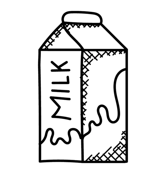 Συρμένο Χέρι Σκίτσο Εικονίδιο Doodle Πακέτο Γάλα — Διανυσματικό Αρχείο