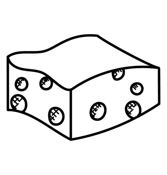 Handgezeichnete Skizze Stück Cheddar Käse Doodle Symbol — Stockvektor