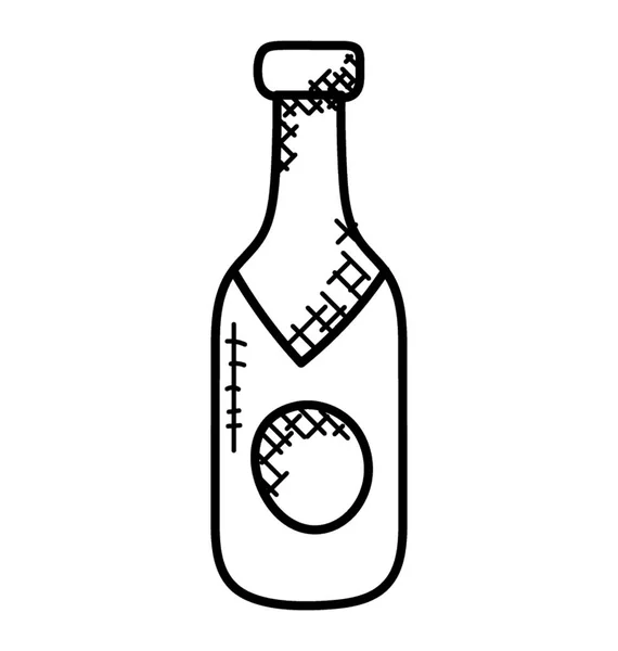 Ett Par Vinflaskor Hand Dras Ikonen — Stock vektor