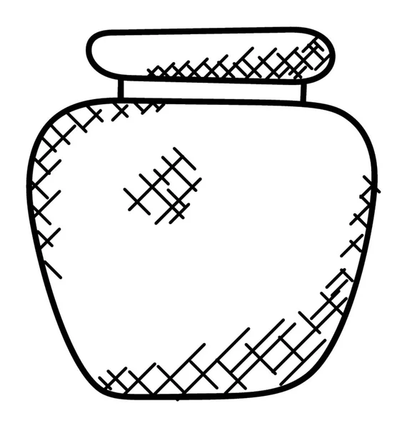 Pot Verre Pour Mise Conserve Conservation Icône Doodle — Image vectorielle