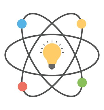 Ampul içinde atom, potansiyel kavramı düz simgesi