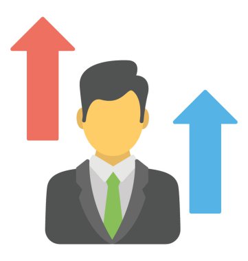 Oklar, motivasyon kavramı, düz simgesi olan adam