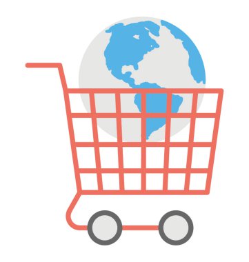 Küresel arabası, küresel pazarın düz tasarım  