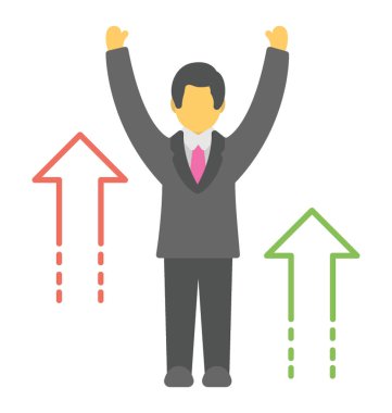 Neşeli iş, sadece başarı kavramı düz simgesi