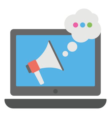 Online duyuru, düz tasarım web reklam konsepti