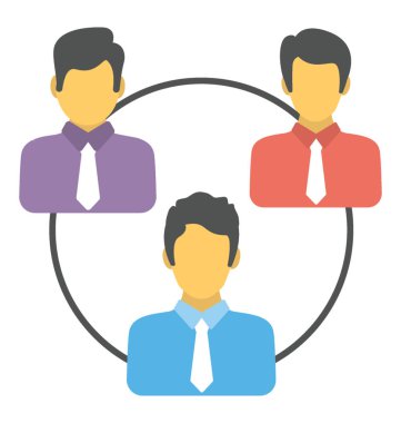 insanlar bağlantıda, takım işbirliği düz simgesi