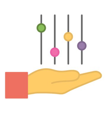Eşitleyici, ilişki yönetimi düz simgesini sunma el
