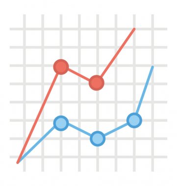 Rakiplerle Karşılaştırma, koordinat satış analytics düz simgesi