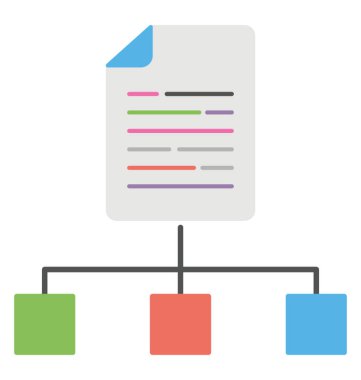 İş paylaşımı, düz vektör simgesi