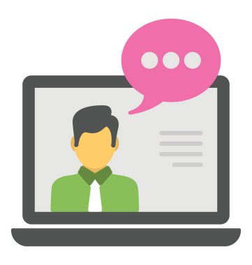 Web danışmanlık, online danışman düz simgesi