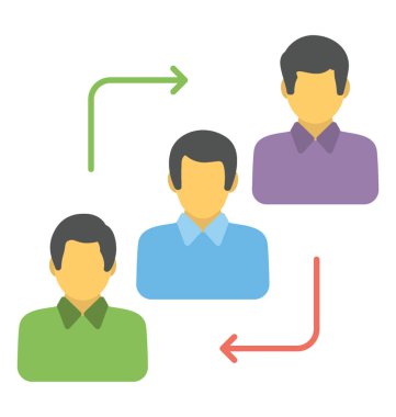 Çalışan grubu, takım sıralaması, düz simgesi