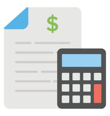 Finansal planlama kavramı, bütçe hesaplama düz simgesi