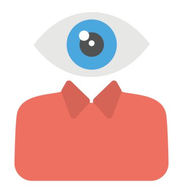 Vizyon kavramı, düz simgesi müşteri bakış açısı