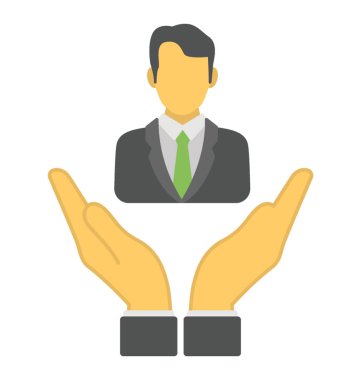 Düz simgesi müşteri değerini, istemci bakım