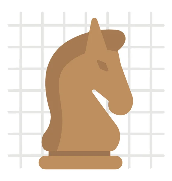 Caballo Caballero Ajedrez Concepto Estrategia Icono Plano — Vector de stock